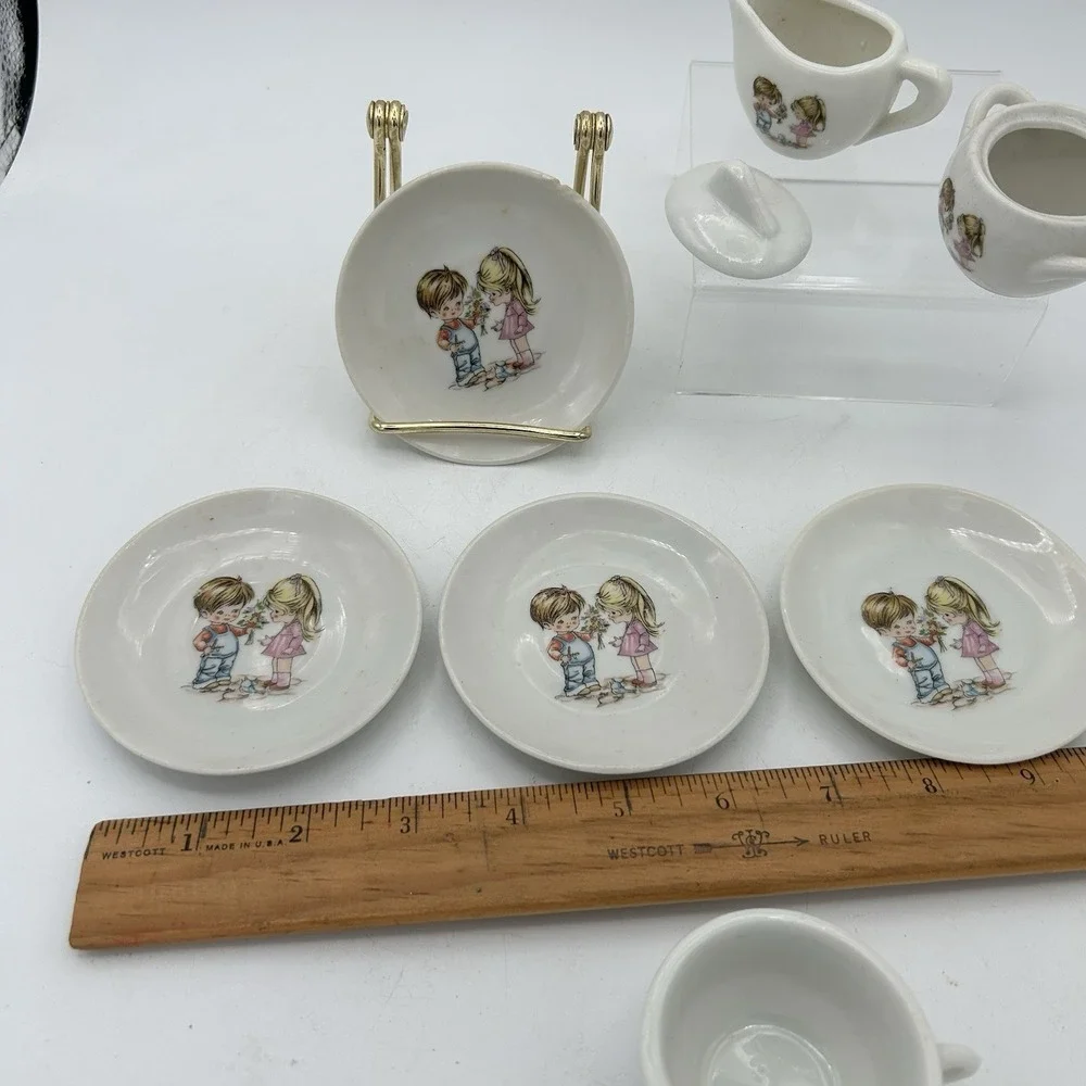 Vintage 1950s Grantcrest Child's Tea Set 11 Pieces‎ replacement Boy Girl Flower